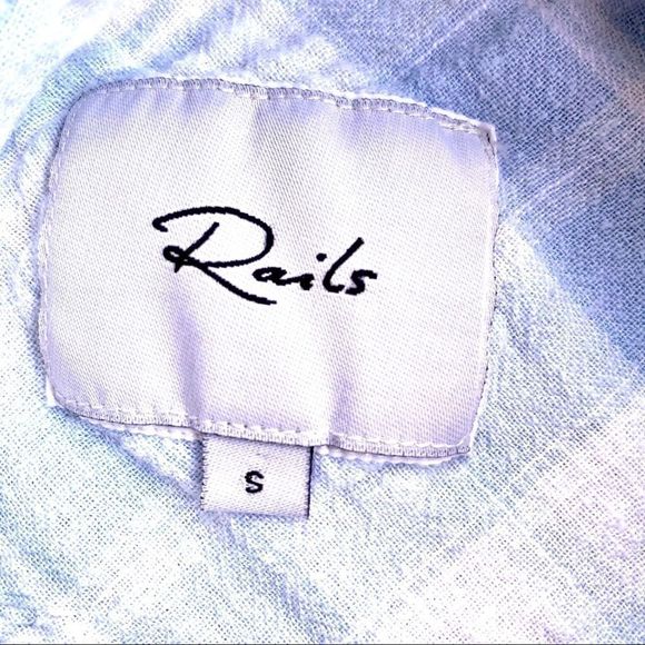 Rails Charli Rockport Plaid Linen Blend Button Down Shirt Size S - Picture 3 of 10